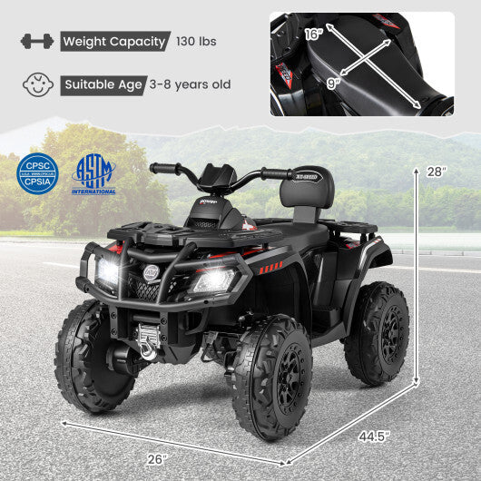 24V Kids ATV 2-Seater with 4 Motors with LED Lights and Music-Blue W2B