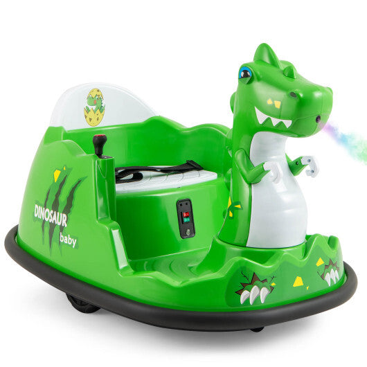 12V Bumper Car with Spray Function and Remote Control for Toddlers Aged 2-5-Green W2B