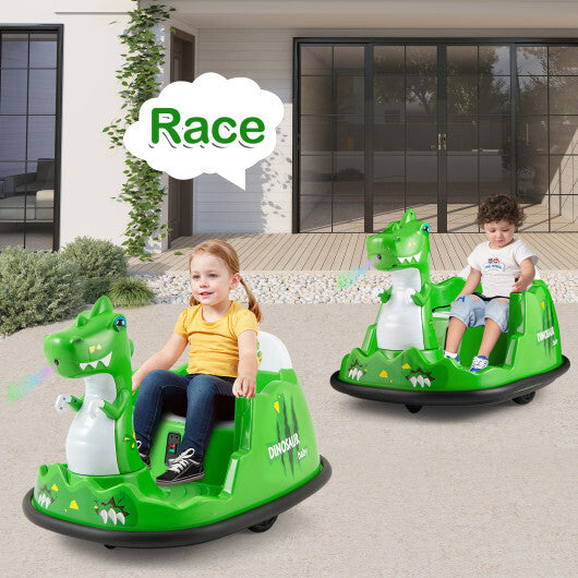 12V Bumper Car with Spray Function and Remote Control for Toddlers Aged 2-5-Green W2B
