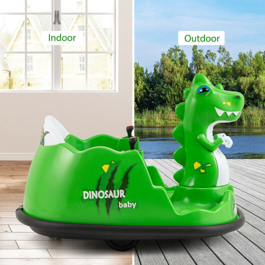 12V Bumper Car with Spray Function and Remote Control for Toddlers Aged 2-5-Green W2B