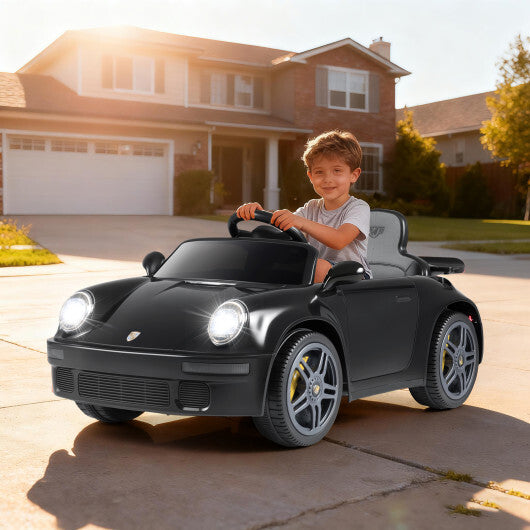 12V Electric Ride On Car Licensed RUF?CTR with Remote Control and Music-Black - Color: Black W2B