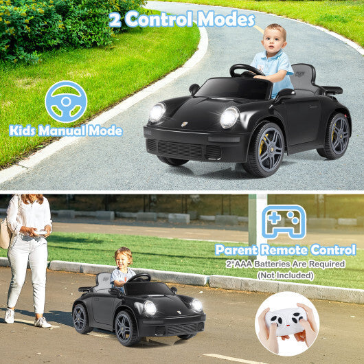 12V Electric Ride On Car Licensed RUF?CTR with Remote Control and Music-Black - Color: Black W2B