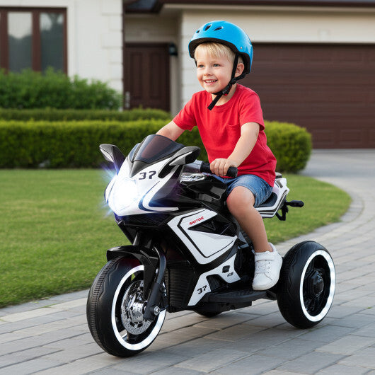 Kids Ride on Motorcycle 6V Battery Powered Mini Electric Motorbike with LED Lights-Red W2B