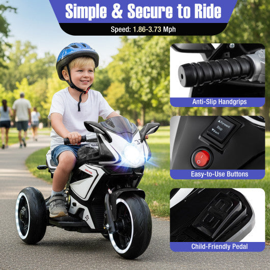 Kids Ride on Motorcycle 6V Battery Powered Mini Electric Motorbike with LED Lights-Red W2B