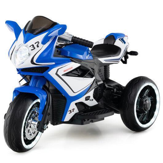 Kids Ride on Motorcycle 6V Battery Powered Mini Electric Motorbike with LED Lights-Red W2B
