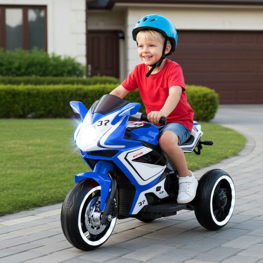 Kids Ride on Motorcycle 6V Battery Powered Mini Electric Motorbike with LED Lights-Red W2B