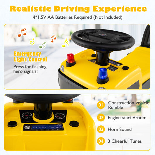 Kids Ride On Push Car Licensed SCANIA Truck Toy with Steering Wheel and Music-Yellow