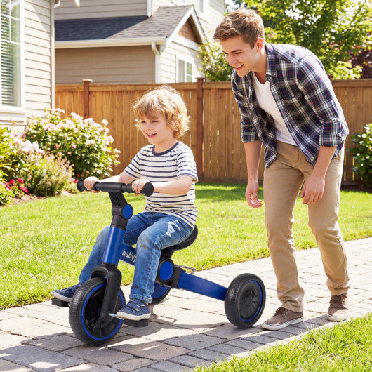 5-In-1 Toddler Bike Kids Balance Bike with Removable Pedals-Blue W2B