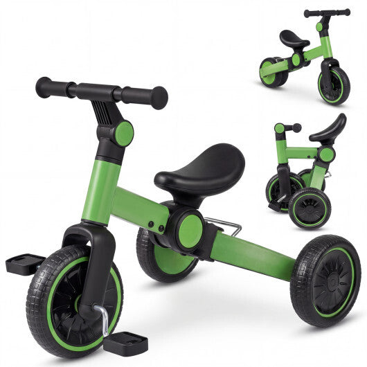 5-In-1 Toddler Bike Kids Balance Bike with Removable Pedals-Blue W2B