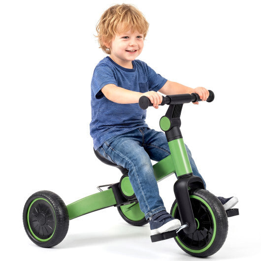 5-In-1 Toddler Bike Kids Balance Bike with Removable Pedals-Blue W2B