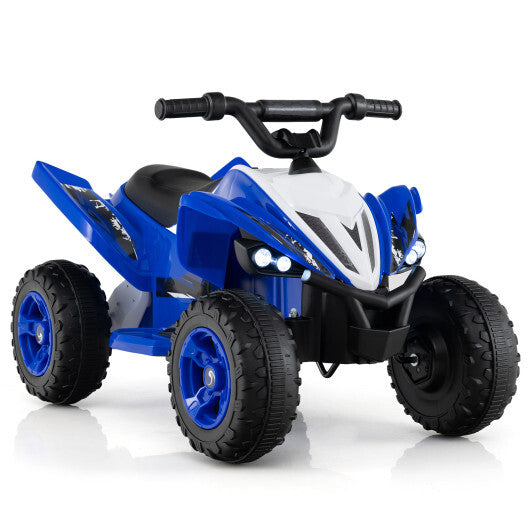 12V Kids Ride On ATV 4-Wheeler Quad with LED Lights and 7 mph Max Speed-Navy - Color: Navy W2B