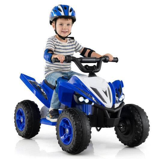 12V Kids Ride On ATV 4-Wheeler Quad with LED Lights and 7 mph Max Speed-Navy - Color: Navy W2B
