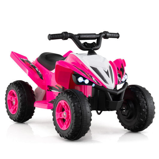 12V Kids Ride On ATV 4-Wheeler Quad with LED Lights and 7 mph Max Speed-Pink W2B