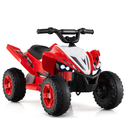 12V Kids Ride On ATV 4-Wheeler Quad with LED Lights and 7 mph Max Speed-Pink W2B