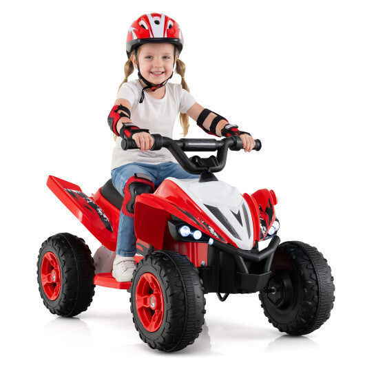 12V Kids Ride On ATV 4-Wheeler Quad with LED Lights and 7 mph Max Speed-Pink W2B