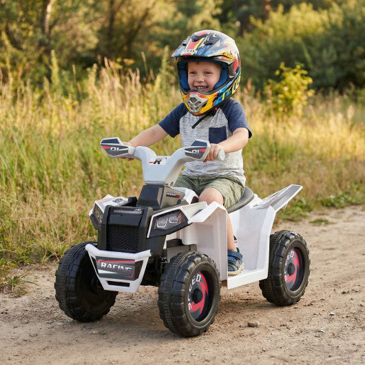 6V Kids Electric ATV Quad Car with Detachable Trailer-White W2B