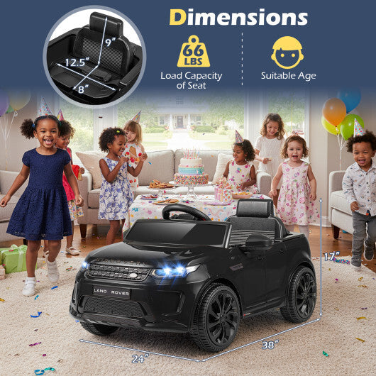 Licensed Land Rover Kids Ride on Car 12V Battery Powered Kids Electric Car-Black - Color: Black W2B