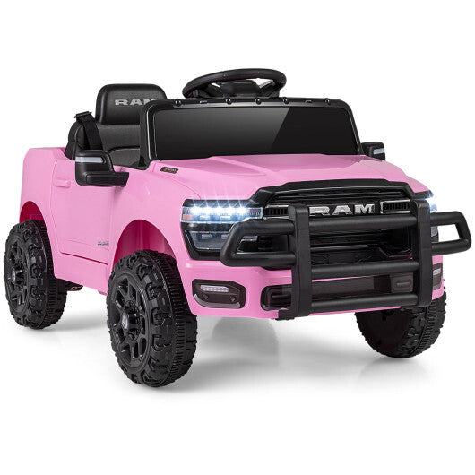 12V Kids Ride On Car Licensed RAM 3500 Electric Vehicle with Remote Control-Pink - Color: Pink W2B