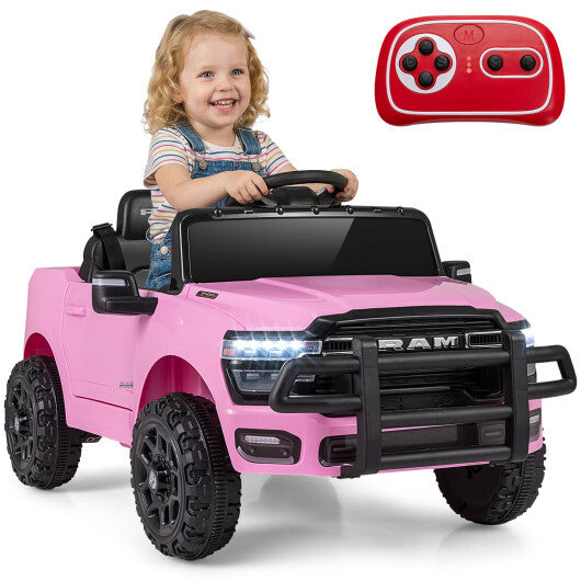 12V Kids Ride On Car Licensed RAM 3500 Electric Vehicle with Remote Control-Pink - Color: Pink W2B