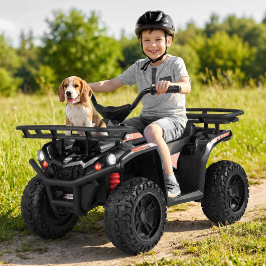 24V Electric Ride On Quad with LED Headlights-Black