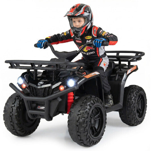 24V Electric Ride On Quad with LED Headlights-Black