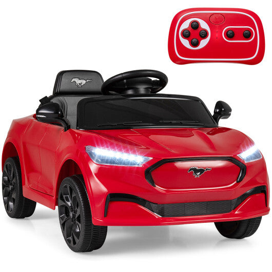 12V Kids Ride on Car Licensed Ford Mach E with Parent Control and Horn-Red - Color: Red W2B