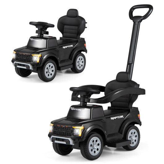3-In-1 Licensed Ford Push Car for Toddlers-Black W2B