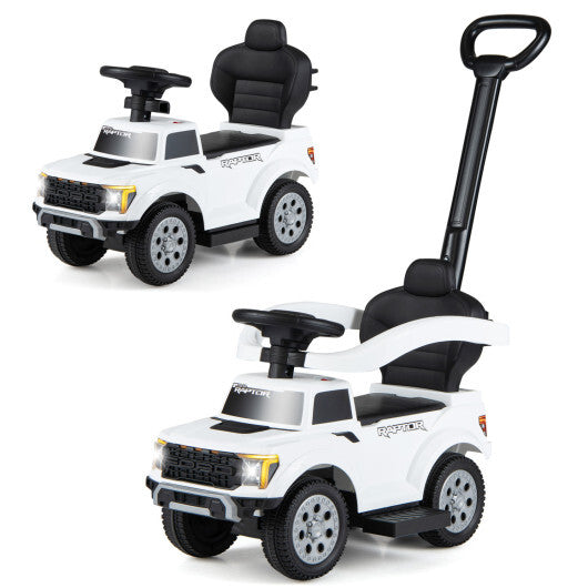 3-In-1 Licensed Ford Push Car for Toddlers-White - Color: White W2B