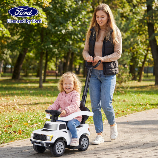 3-In-1 Licensed Ford Push Car for Toddlers-White - Color: White W2B