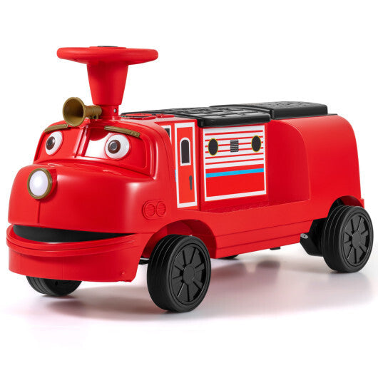 12V 2-Seater Kids Ride on Train with Height Adjustable Seat and Music Licensed Chuggington-Red W2B