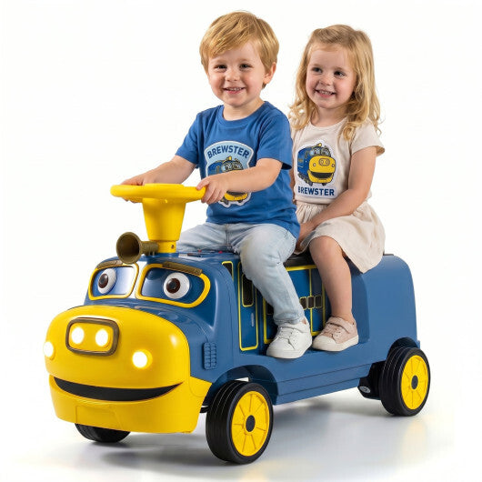 12V 2-Seater Kids Ride on Train with Height Adjustable Seat and Music Licensed Chuggington-Red W2B