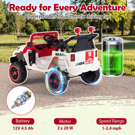 12V Kids Ride on Truck with Remote Control and 3 Speeds-Red W2B