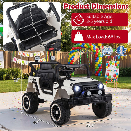 12V Kids Ride on Truck with Remote Control and 3 Speeds-Red W2B