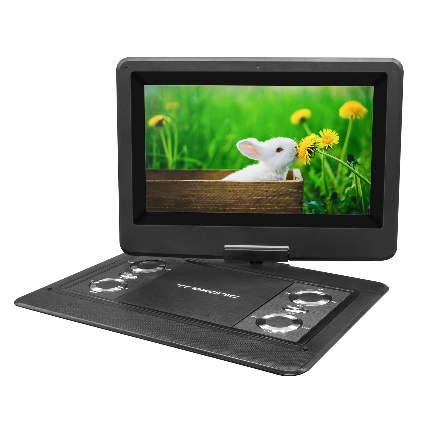 Trexonic 12.5 Inch Portable TV+DVD Player with Color TFT LED Screen and USB/HD/AV Inputs W2B