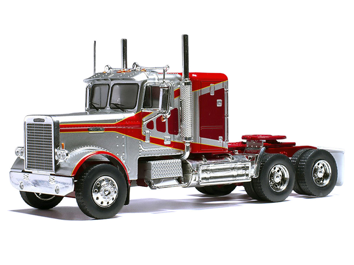 1977 Freightliner FLC 120 64 T Truck Tractor Red and Silver Metallic 1/43 Diecast Model by IXO Models-0