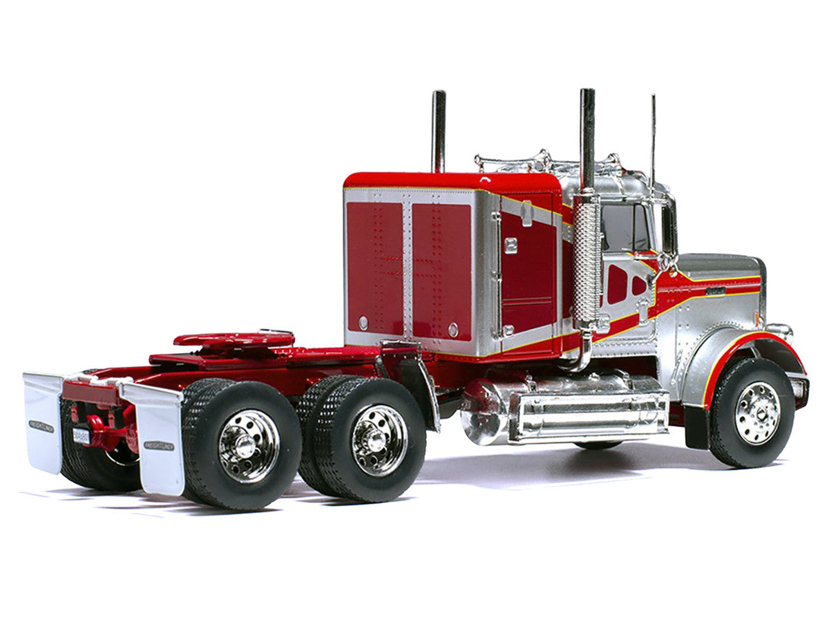 1977 Freightliner FLC 120 64 T Truck Tractor Red and Silver Metallic 1/43 Diecast Model by IXO Models-1