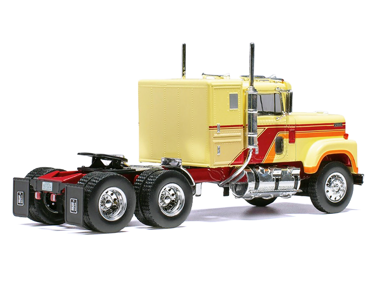 1980 International Transtar 4300 Truck Tractor Beige with Red and Orange Stripes 1/43 Diecast Model by IXO Models