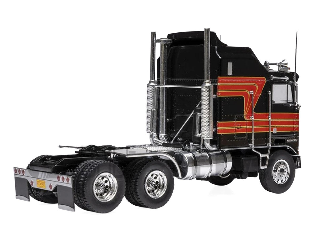 1976 Kenworth K100 Aerodyne Truck Tractor Black with Red Stripes 1/43 Diecast Model by IXO Models-0