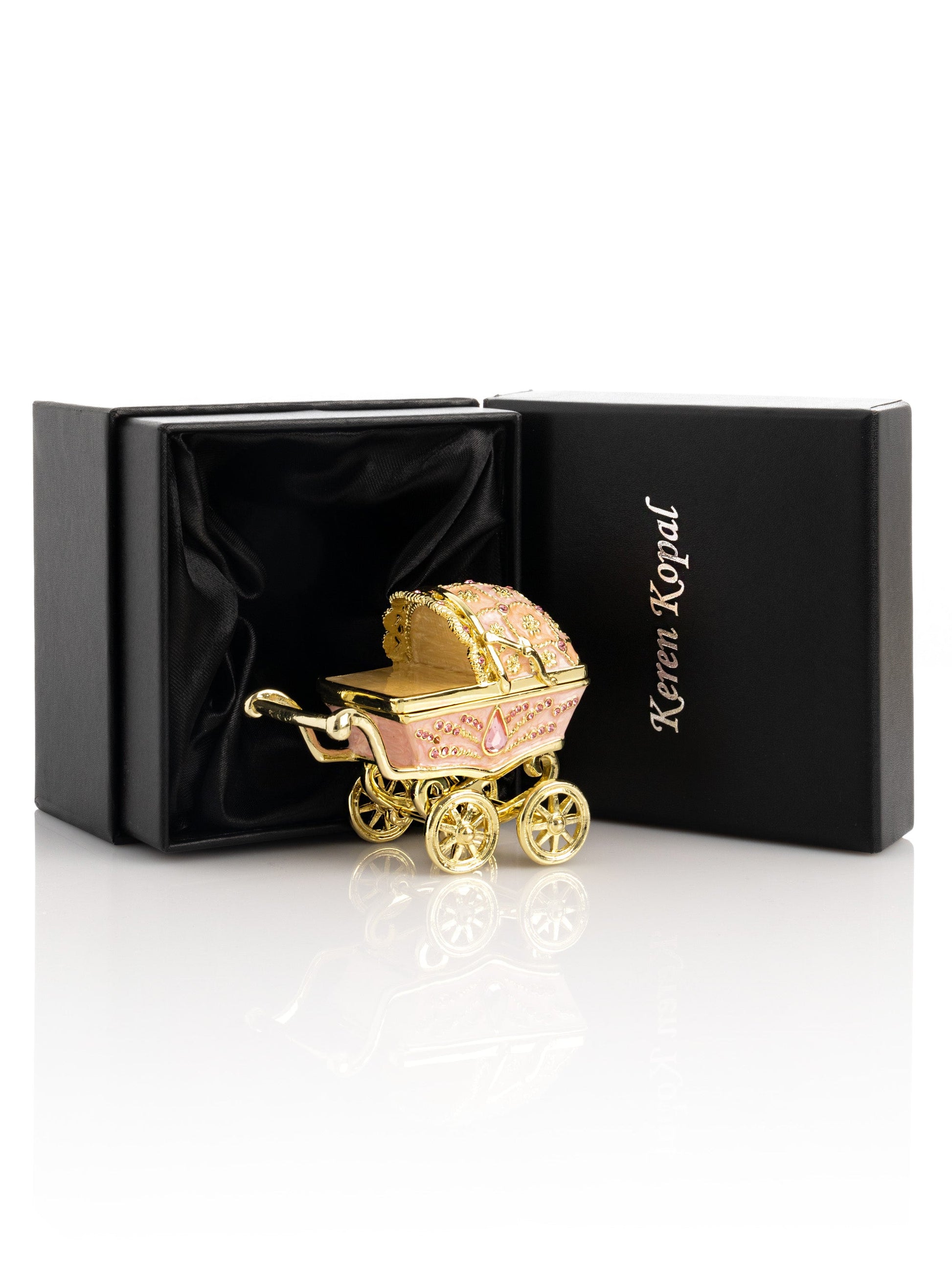 Pink Baby Carriage Trinket Box-3