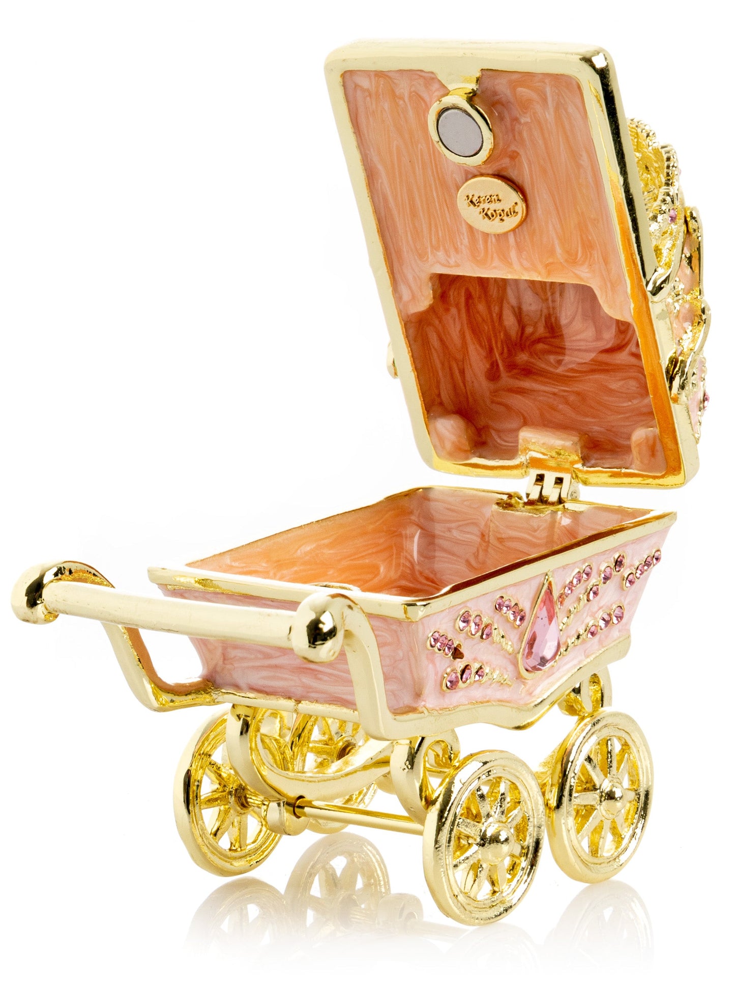 Pink Baby Carriage Trinket Box-2