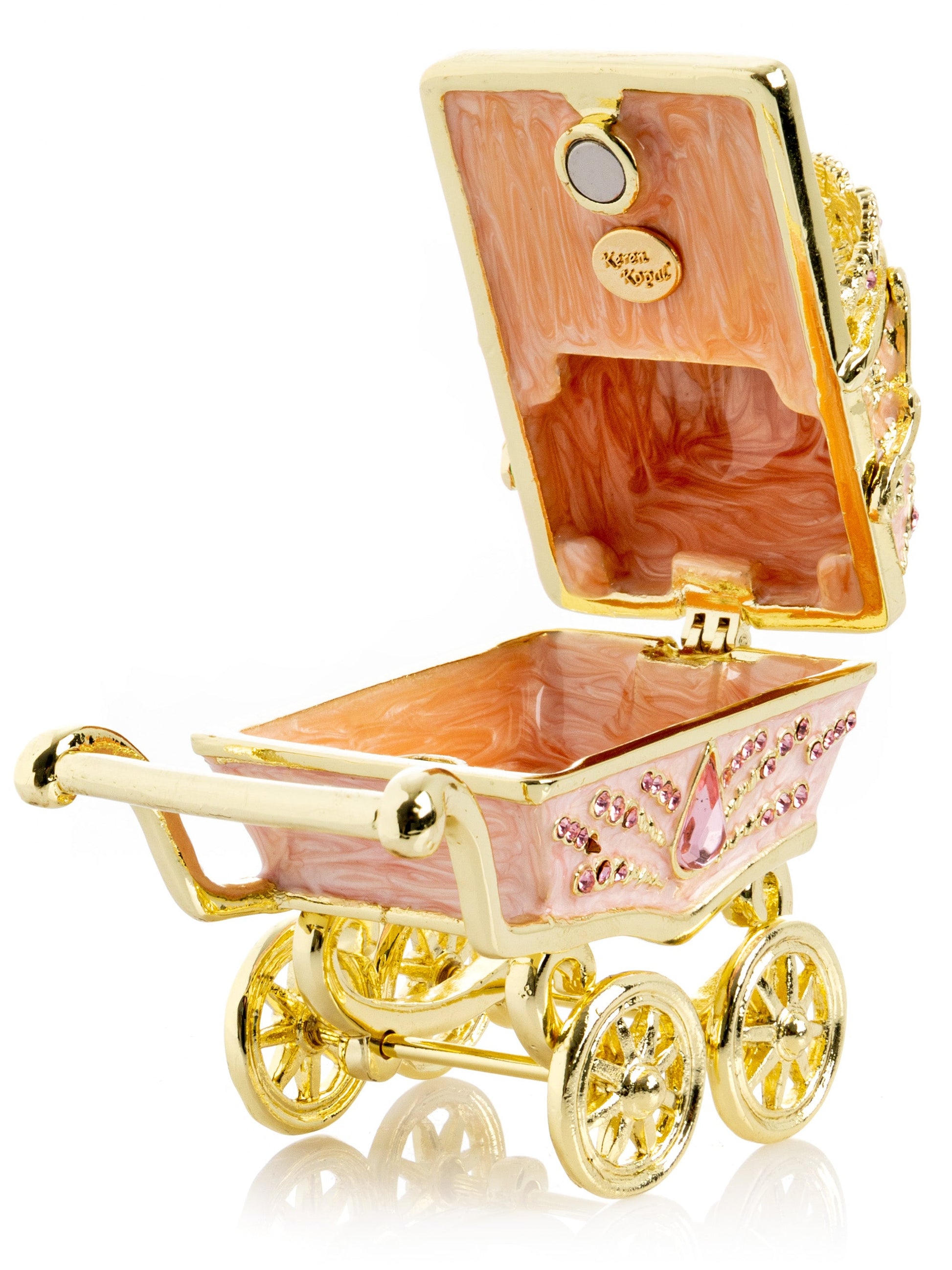 Pink Baby Carriage Trinket Box-2