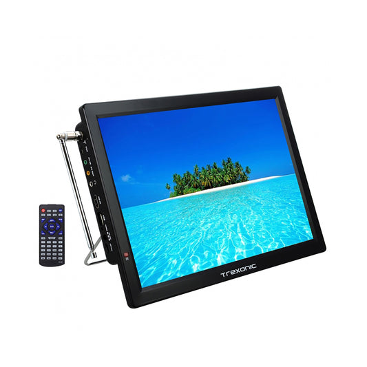 Trexonic Portable Rechargeable 14 Inch LED TV with HDMI, SD/MMC, USB, VGA, AV In/Out and Built-in Digital Tuner W2B