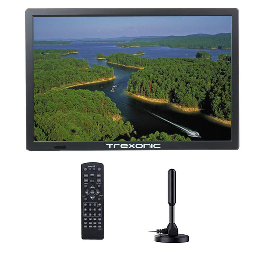 Trexonic Portable Rechargeable 15.4 Inch LED TV with HDMI, SD/MMC, USB, AV In/Out and Built-in Digital Tuner W2B