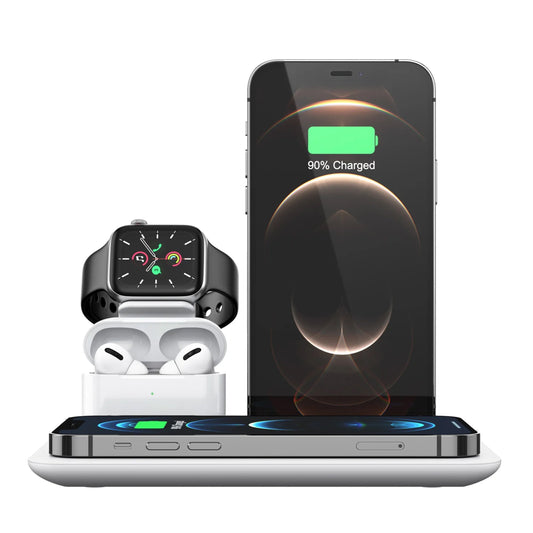 Trexonic 4 in 1 Fast Charge Wireless Charging Station in White W2B