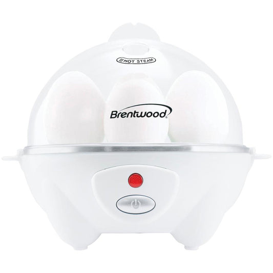 Brentwood Electric 7 Egg Cooker with Auto Shut Off in White W2B