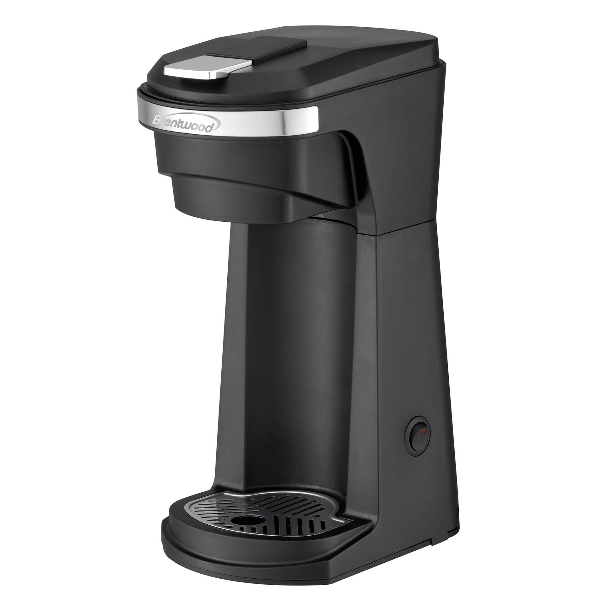 Brentwood K-Cup Single Serve Coffee Maker in Black with Reusable Filter Basket W2B