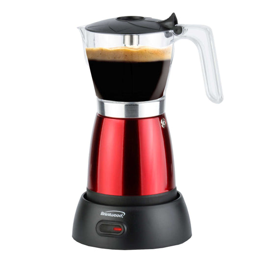 Brentwood 6 Serving Cordless Electric Moka Pot Espresso Machine W2B
