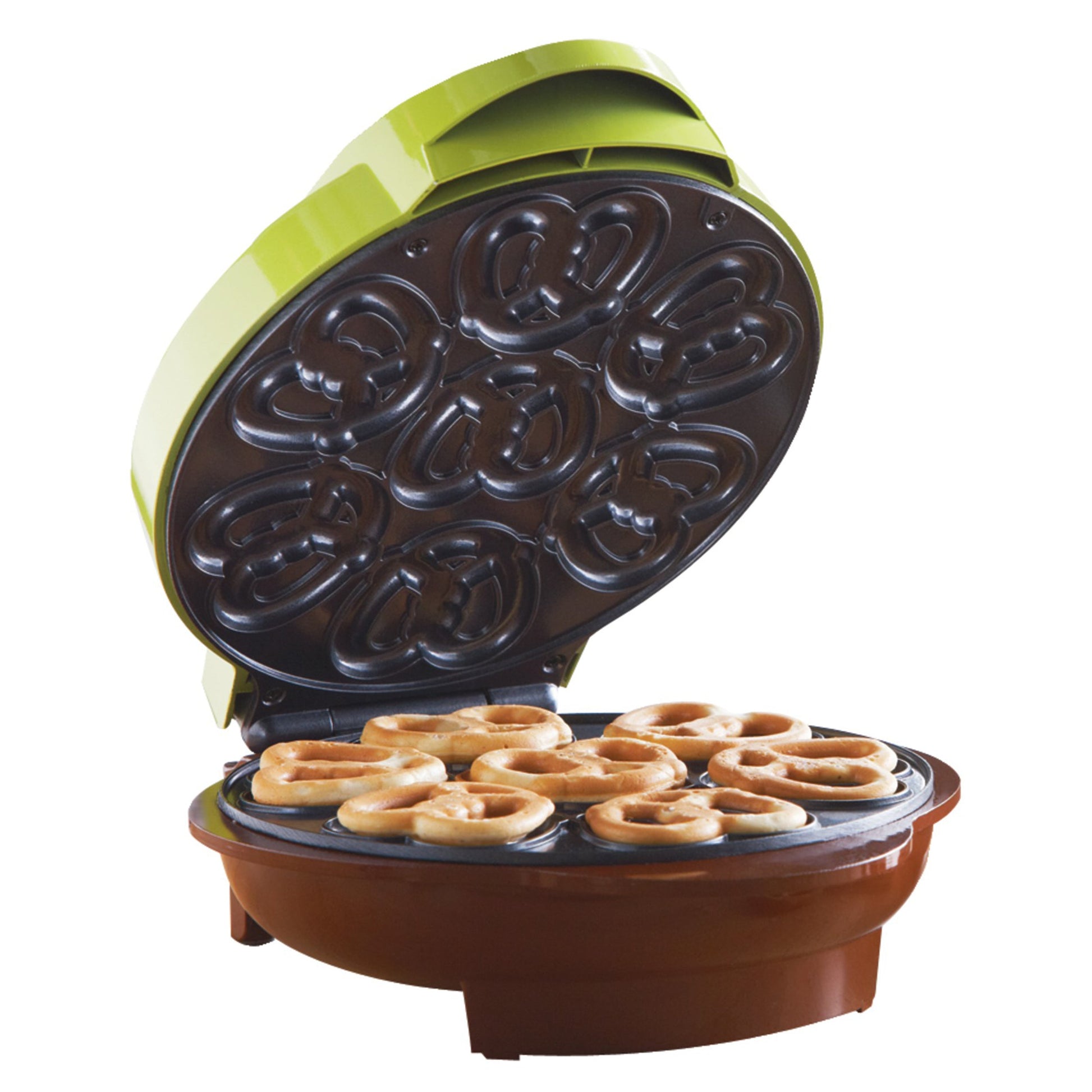 Brentwood Nonstick Mini Pretzel Maker Machine in Green W2B