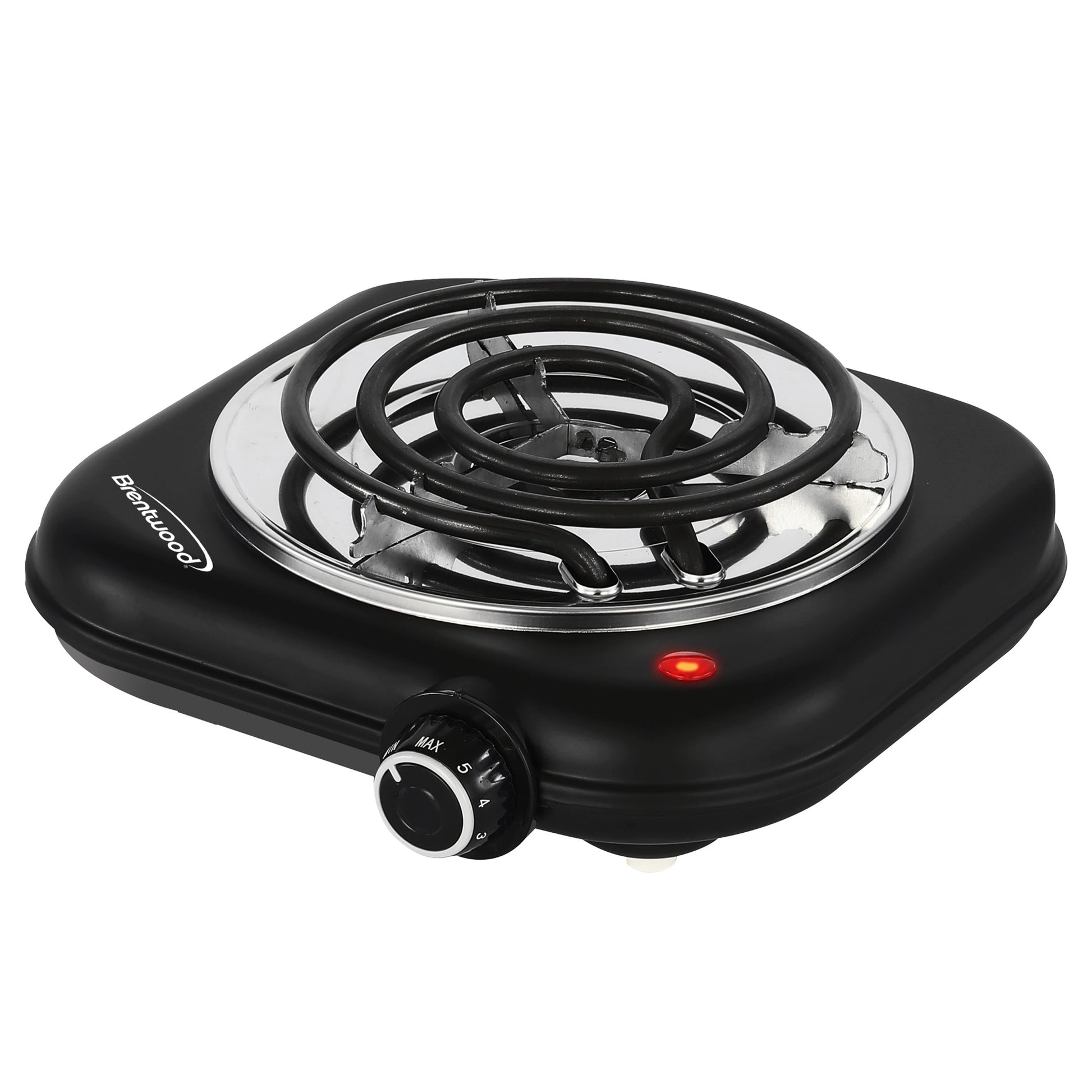 Brentwood 1100w Countertop Single Coiled Electric Burner in Black W2B