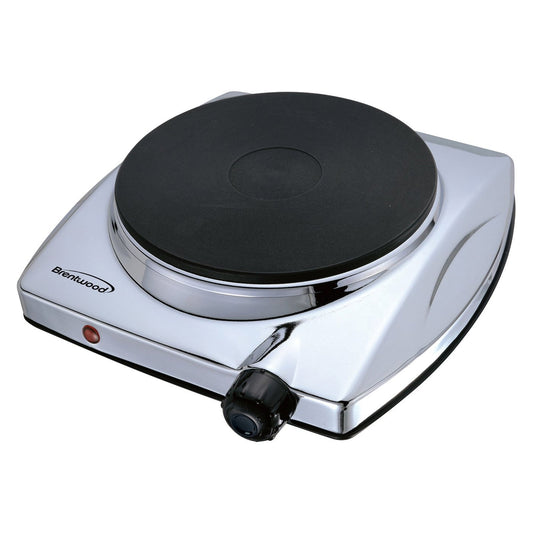 Brentwood Electric 1000W Single Hotplate in Chrome W2B